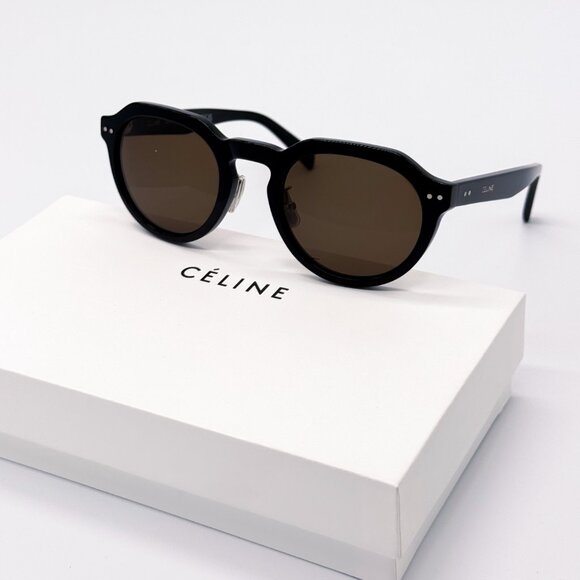 NEW CELINE CL40208U 01E SHINY BLACK/BROWN MEN SUNGLASSES CELINE - Picture 1 of 9